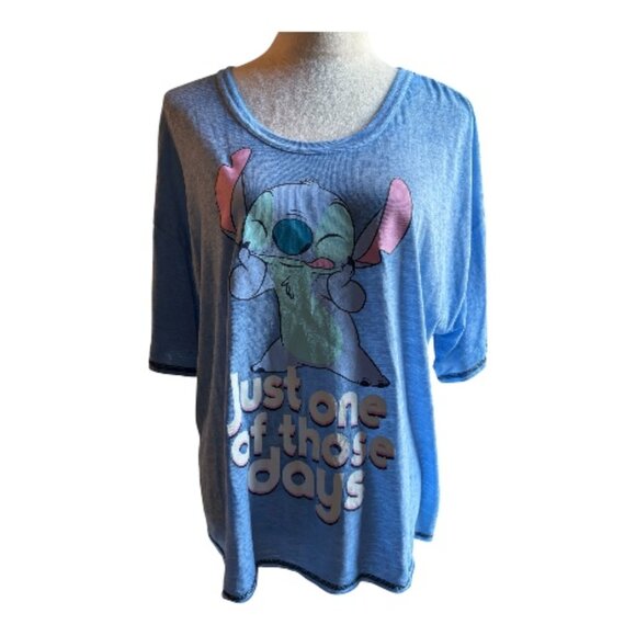 Disney Stitch PJ Top“Just One of Those Days” Cozycore Lounge/Sleepwear (2435-15) - Picture 1 of 3